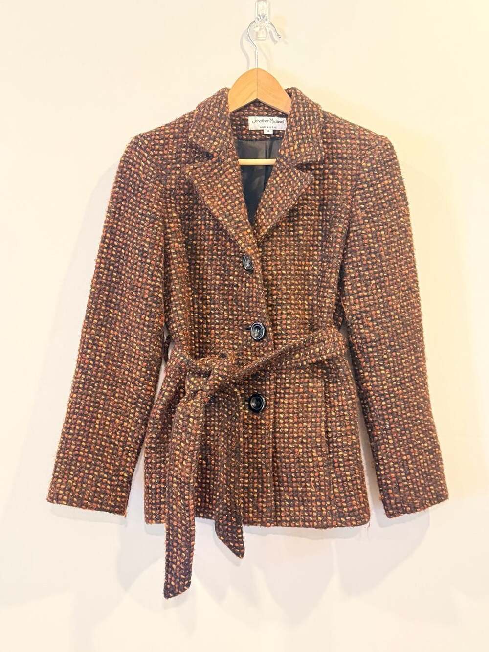 Vintage Jonathan Michael boucle tweed coat -Sz 4 - Picture 2 of 5